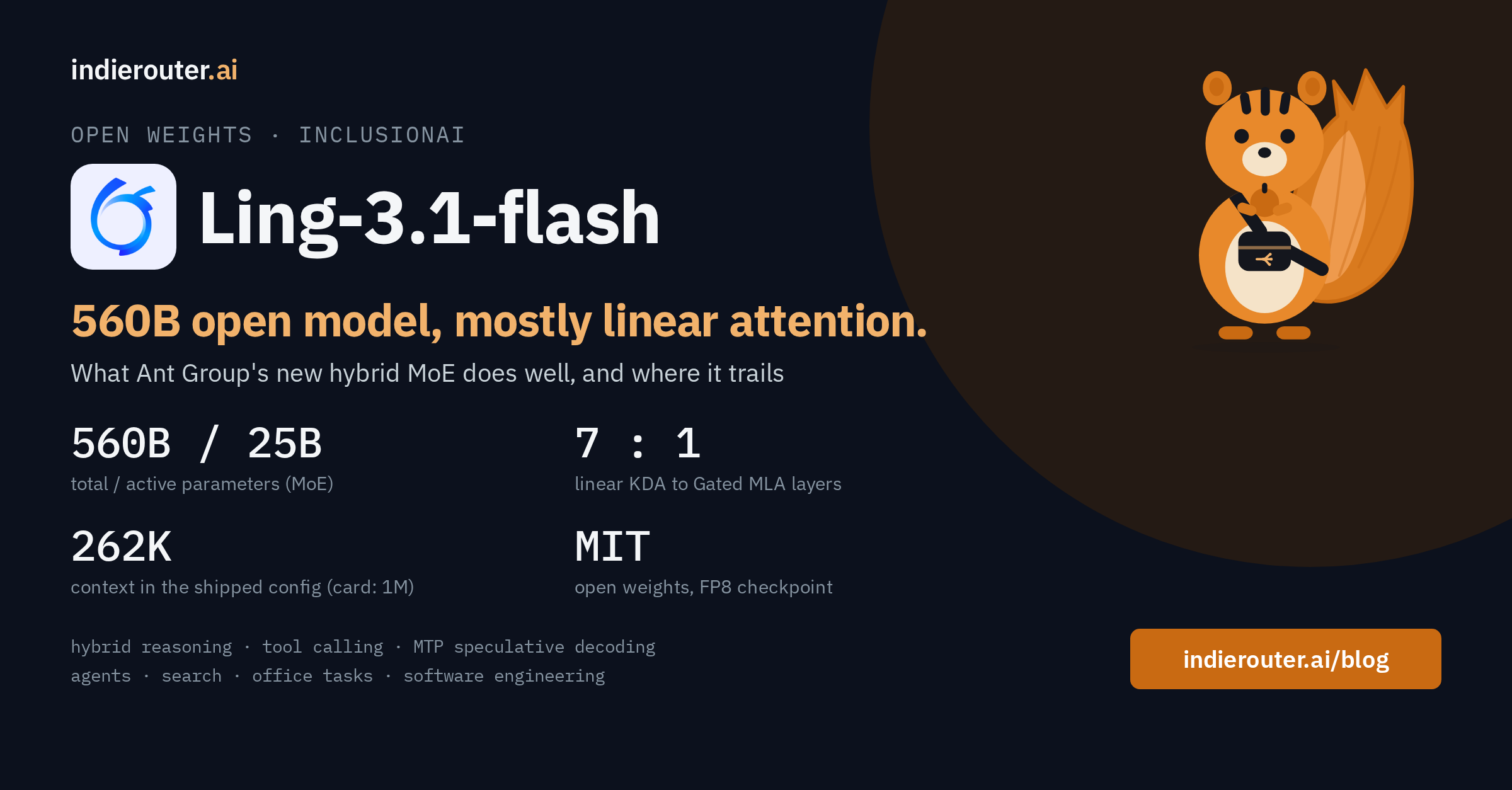 Ling-3.1-flash: 560B open model, mostly linear attention